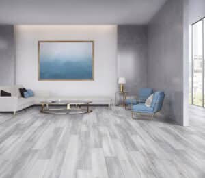 Blue living room interior